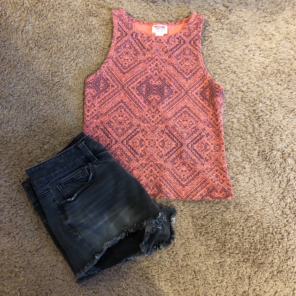 Orange patterned crop top